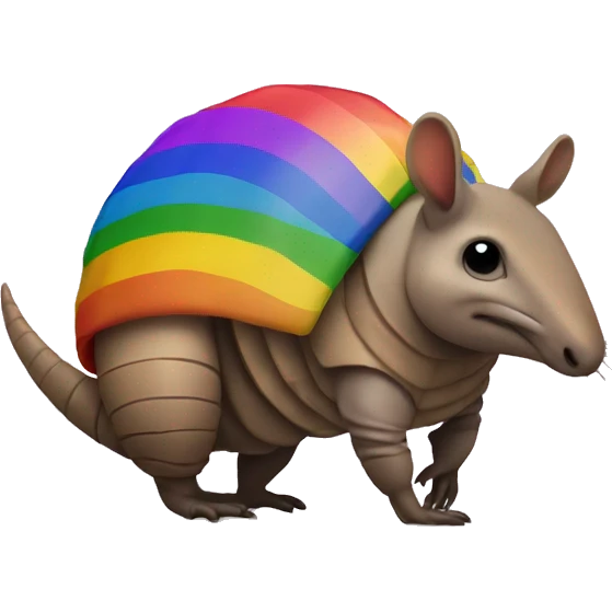armadillo with LGBT emoji