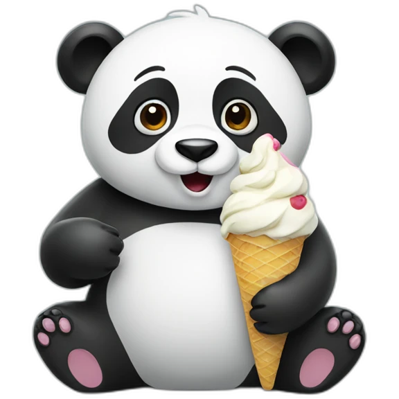 Panda eating ice cream emoji