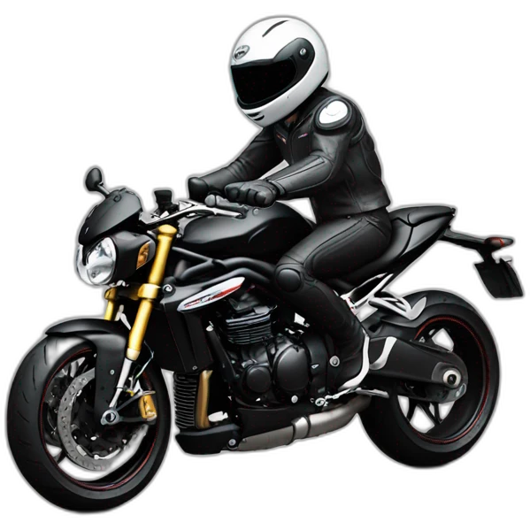Black Yoshi riding a motorbike triumph speed triple rs emoji