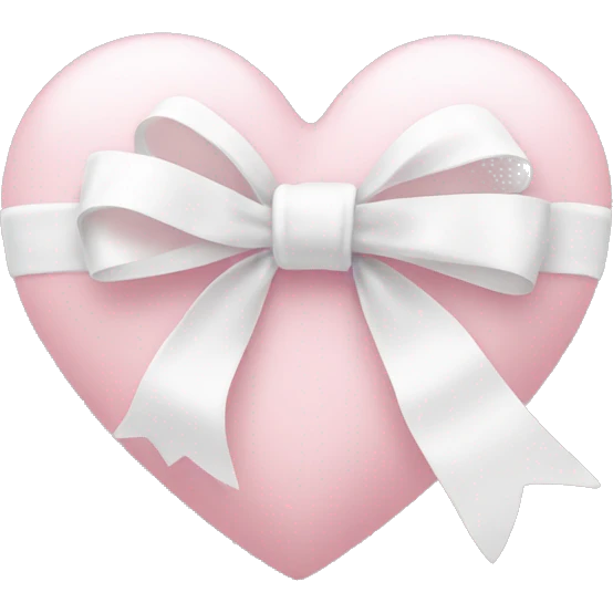 Pastel pink heart with white bow emoji