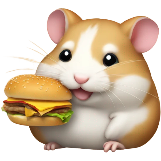 Hamster eating a burger emoji