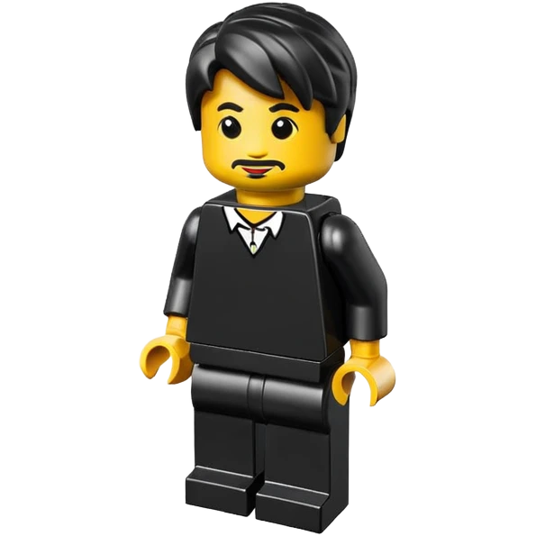 A good looking, realistic and isometric lego black on black background emoji