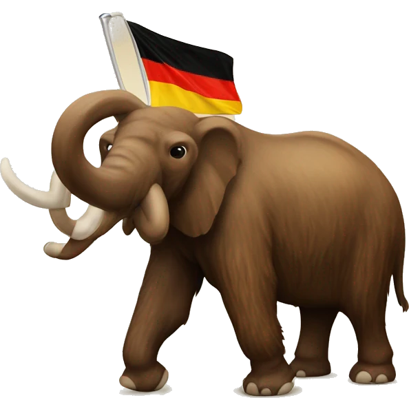 mammoth on the background of the German flag emoji