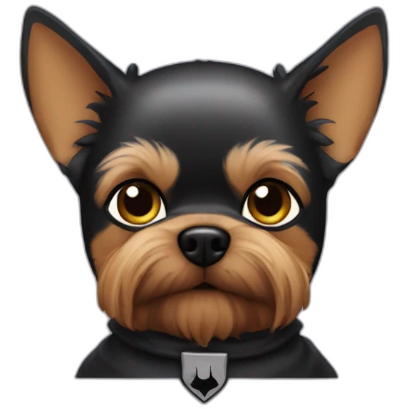 Dog Yorkshire with Batman Costume emoji