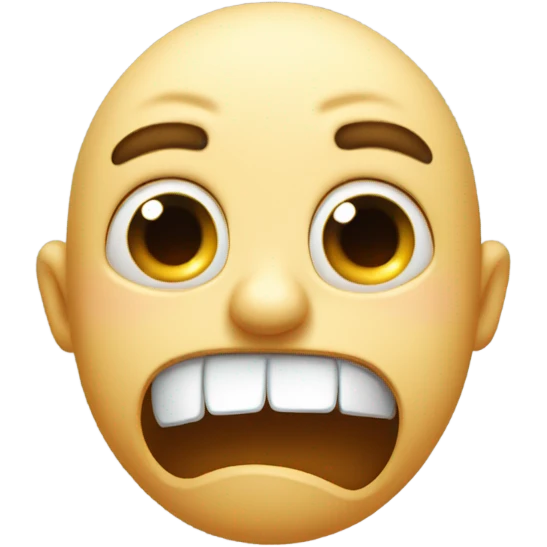 Face looking downwards and to the side with disappointment, showing its teeth in disgust. Like it was cringing. emoji