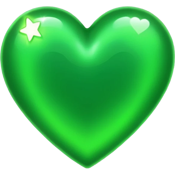 ios Green heart with sparkle emoji