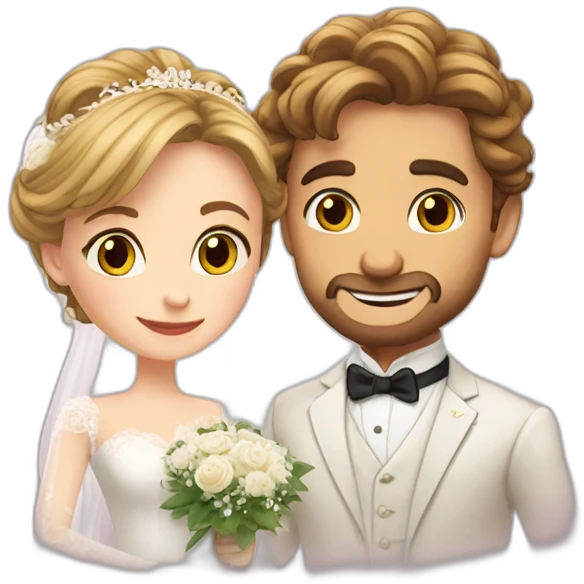 Arthur and Éloïse at their mariage emoji