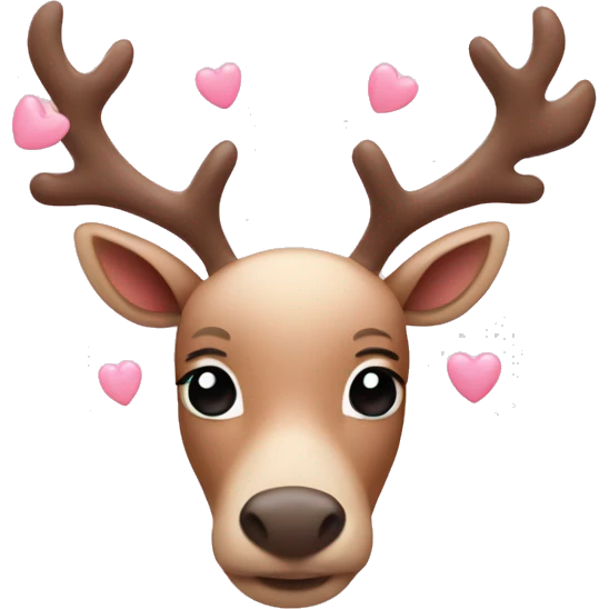 reindeer with pastel pink hearts emoji