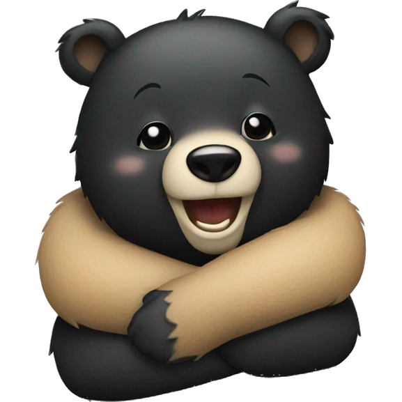 black bear hugs greeting emoji
