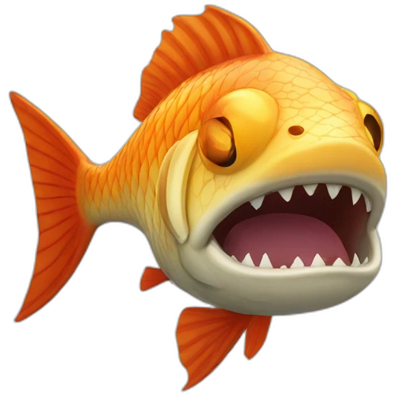 Monster fish cry emoji
