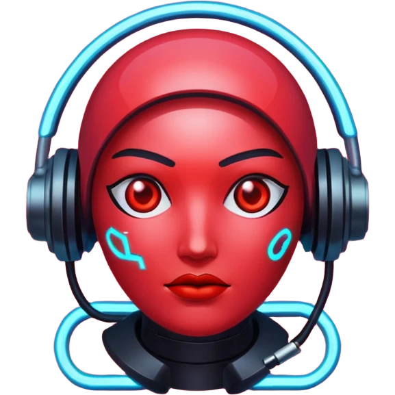 red glitter cyberpunk light emoji