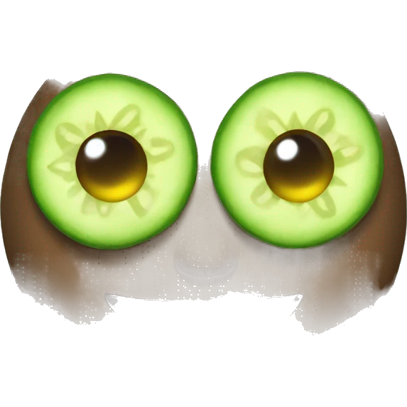 Happy face with cucumbers on his eyes emoji