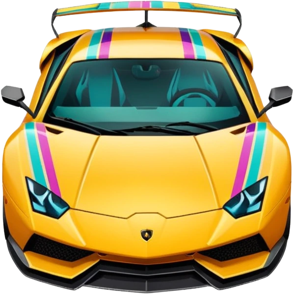 A retro sticker of a Lamborghini Sian emoji