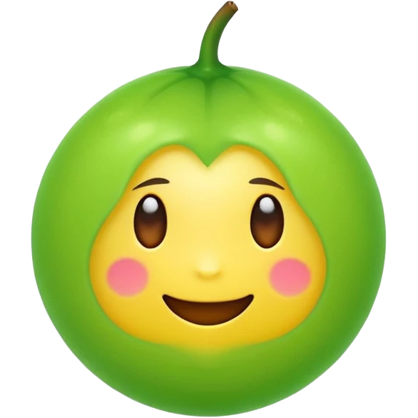A single neon yuzu, iPhone emoji style, glossy and smooth, vibrant neon green color, high detail, simple and cute design, isolated on white background, centered composition


 emoji