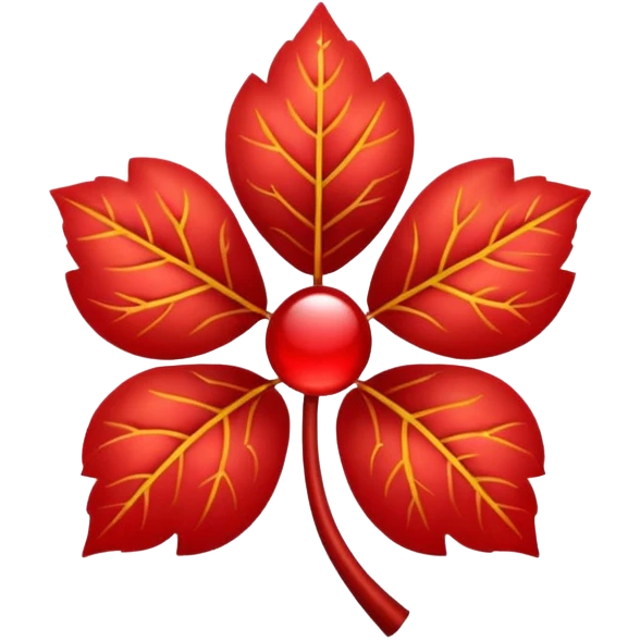 Un trébol de cinco hojas rojo emoji