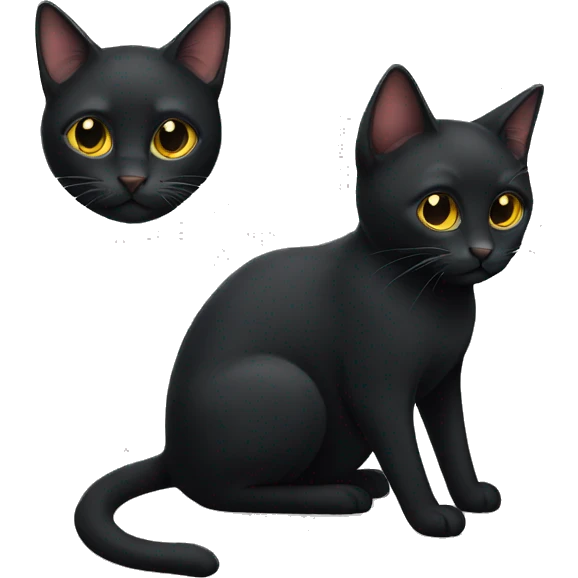 Two black cats  emoji