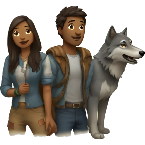humans and wolves emoji