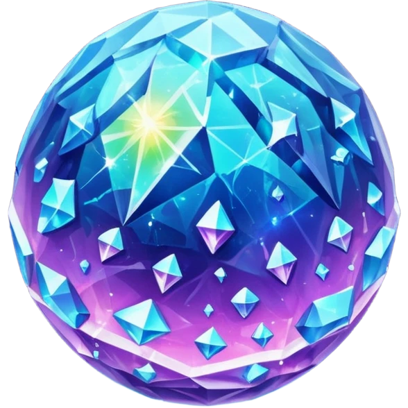Crystal Planet, surface covered in glowing crystals. emoji