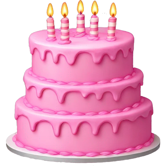 birthday cake pink emoji