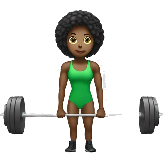 Girl weight lifter green emoji