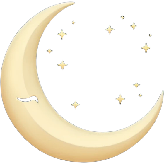 
iOS style emoji, minimal crescent, dark fantasy moon, flat emoji