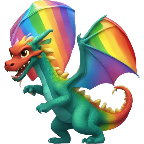 Dragon shooting rainbows emoji