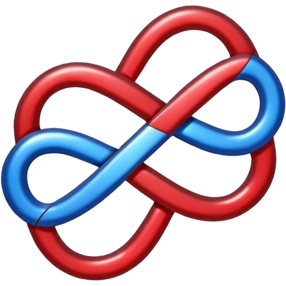 Single infinty logo with blue red emoji