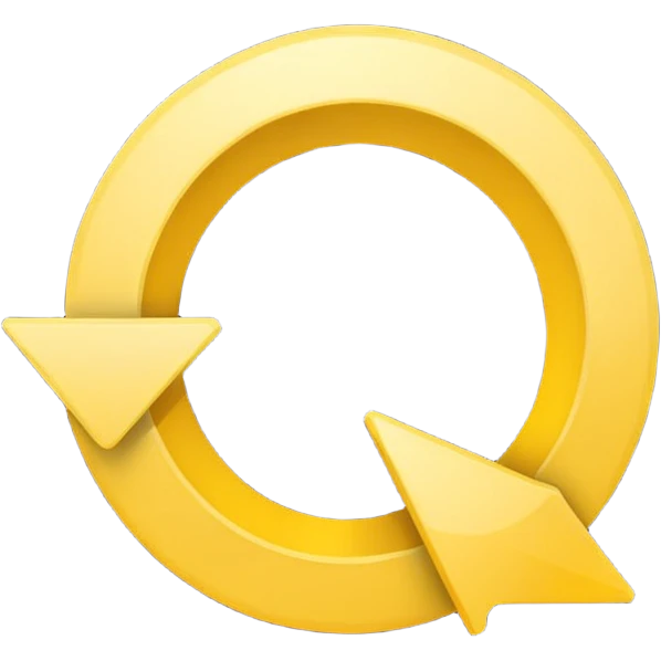 Prompt 15: "Is your backup plan."
Graphic: 🔄 Refresh/loop arrows icon (white with yellow highlights).
Animation: Arrows rotate smoothly.
Background: Transparent. emoji