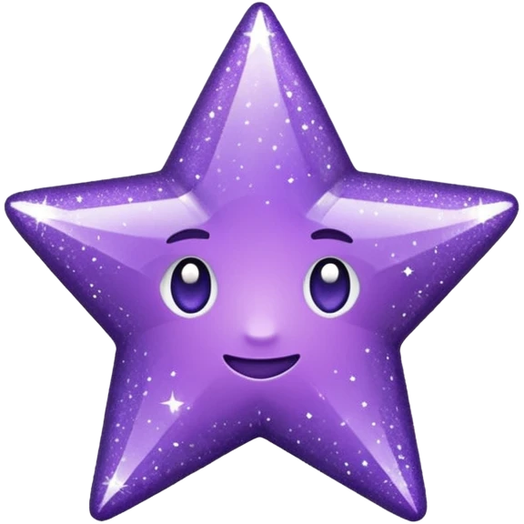 Estrela com 3 pontas roxa com glitter emoji