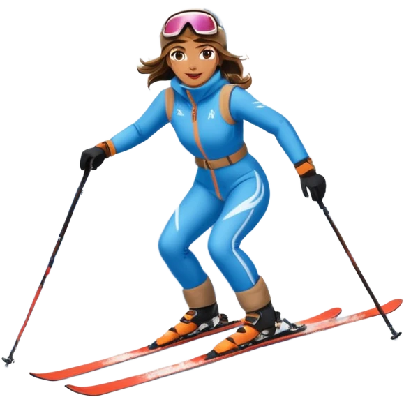 Woman Skiing, Background Matterhorn emoji