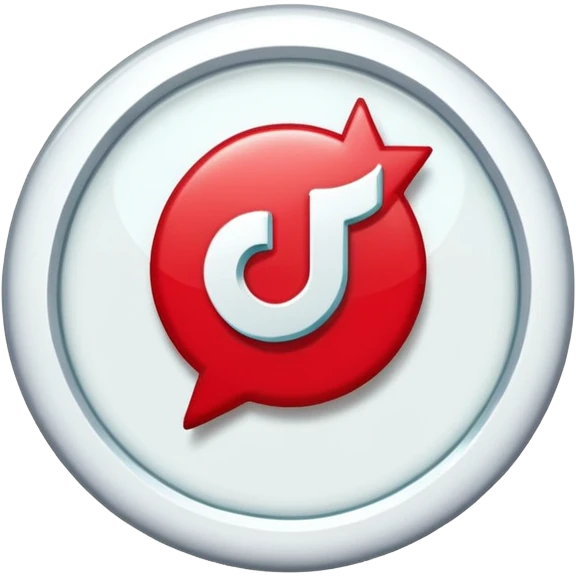 Crea la verificación de tik tok de color rojo  con un bien emoji