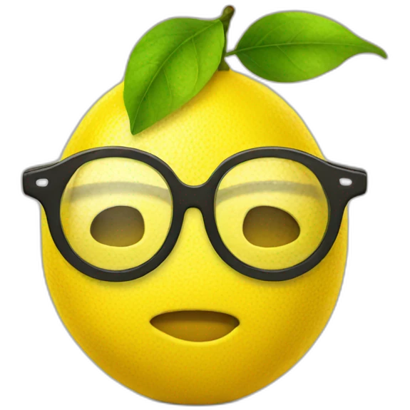 Lemon with nerd glasses emoji