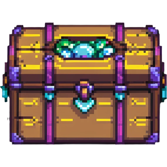 neon treasure chest emoji