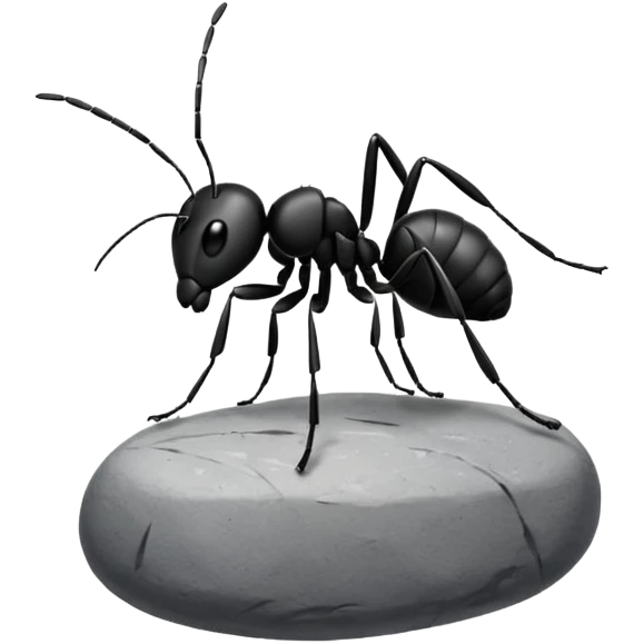 an ant that is jumping over stones emoji
