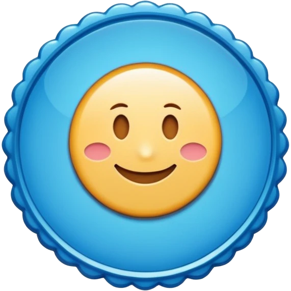 A blue scalloped circle with a verified thing emoji
