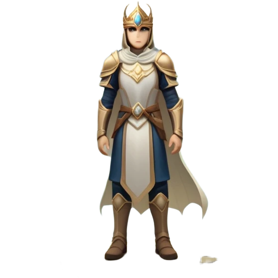 An icon featuring a hero with a closed visor, standing in a majestic, mystical landscape, inspired by RPGs like Elden Ring. The design includes a stunning, ethereal background with towering castles and distant mountains, symbolizing the adventure and mystery. Transparent background emoji