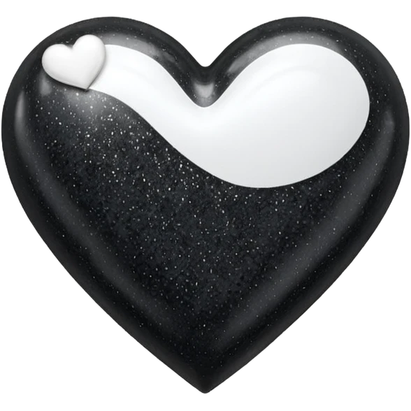 heart with black glitter and white heart emoji