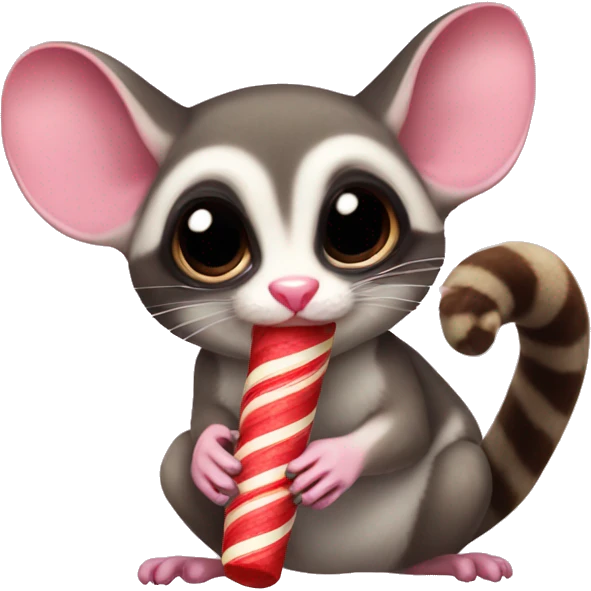 sugar glider eating candy cane emoji