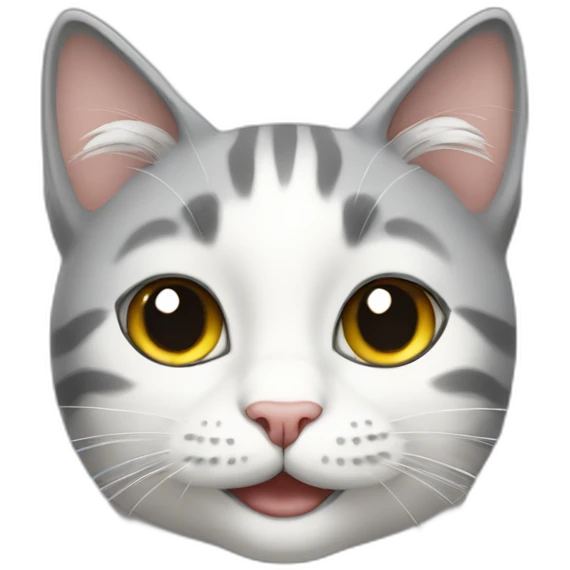 smile-white and gray-cat emoji