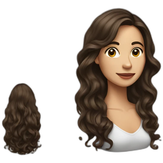 Brunnette woman with very long hair wavy style emoji