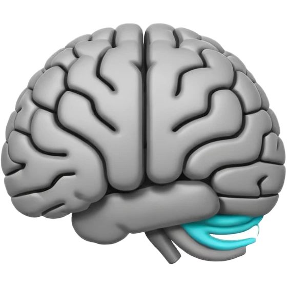 stylized brain emoji using Google's color palette, minimal and flat emoji