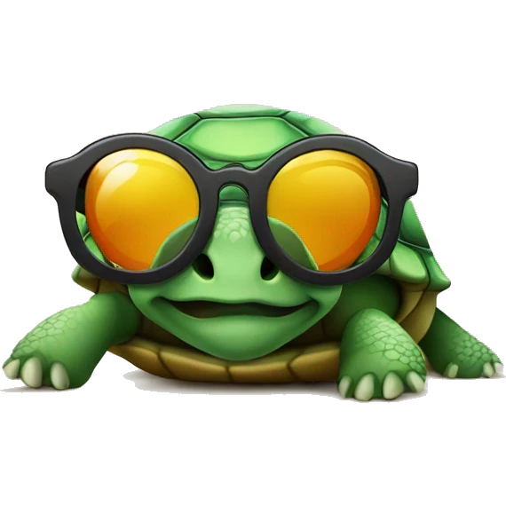 Turtle wearing sun glasses emoji