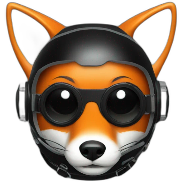 fox in black rubber shiny diving suit emoji