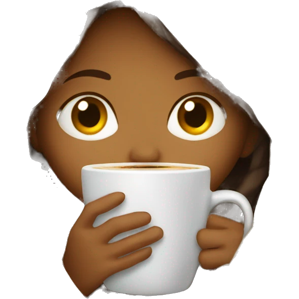 girl inside a blanket sipping coffee eyes closed emoji