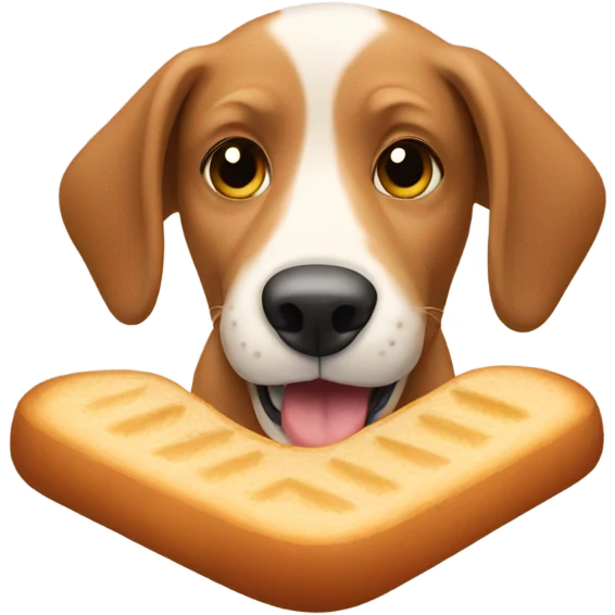 Dog eating bread emoji