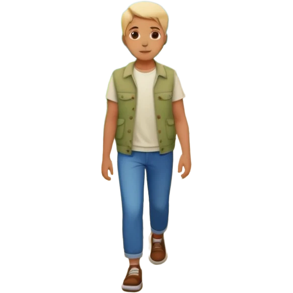 someone walking IN THE GARDEN on a path with flower and plants around him emoji