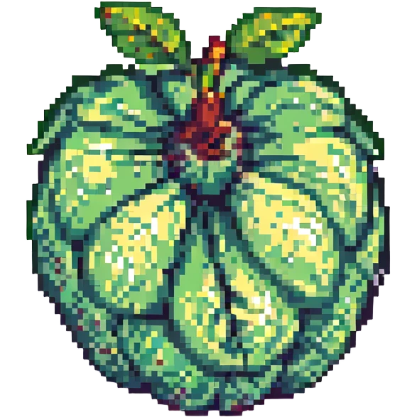 pixel art sugar apple fruit, 32x32 pixels, bright colors, no background emoji