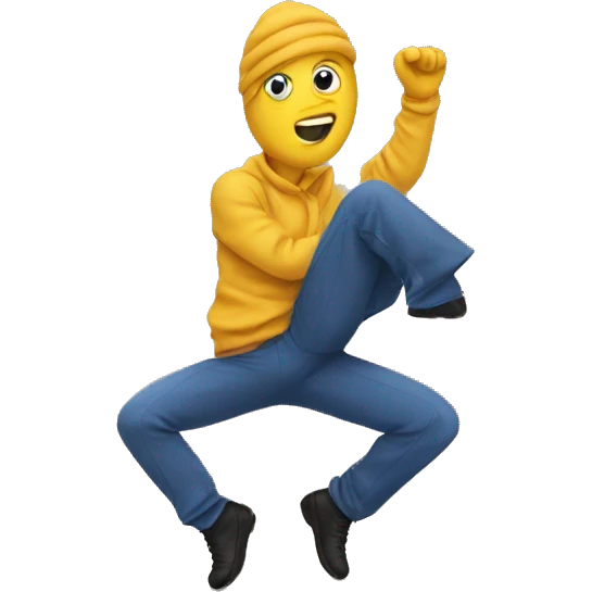 Someone doing the worm emoji