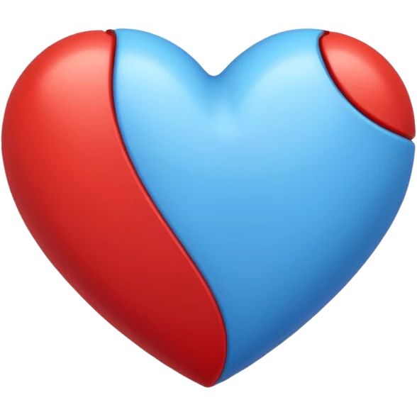 corazon azul y rojo a rayas emoji