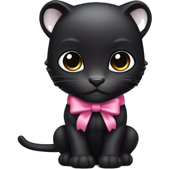 black panther with pink bow emoji
